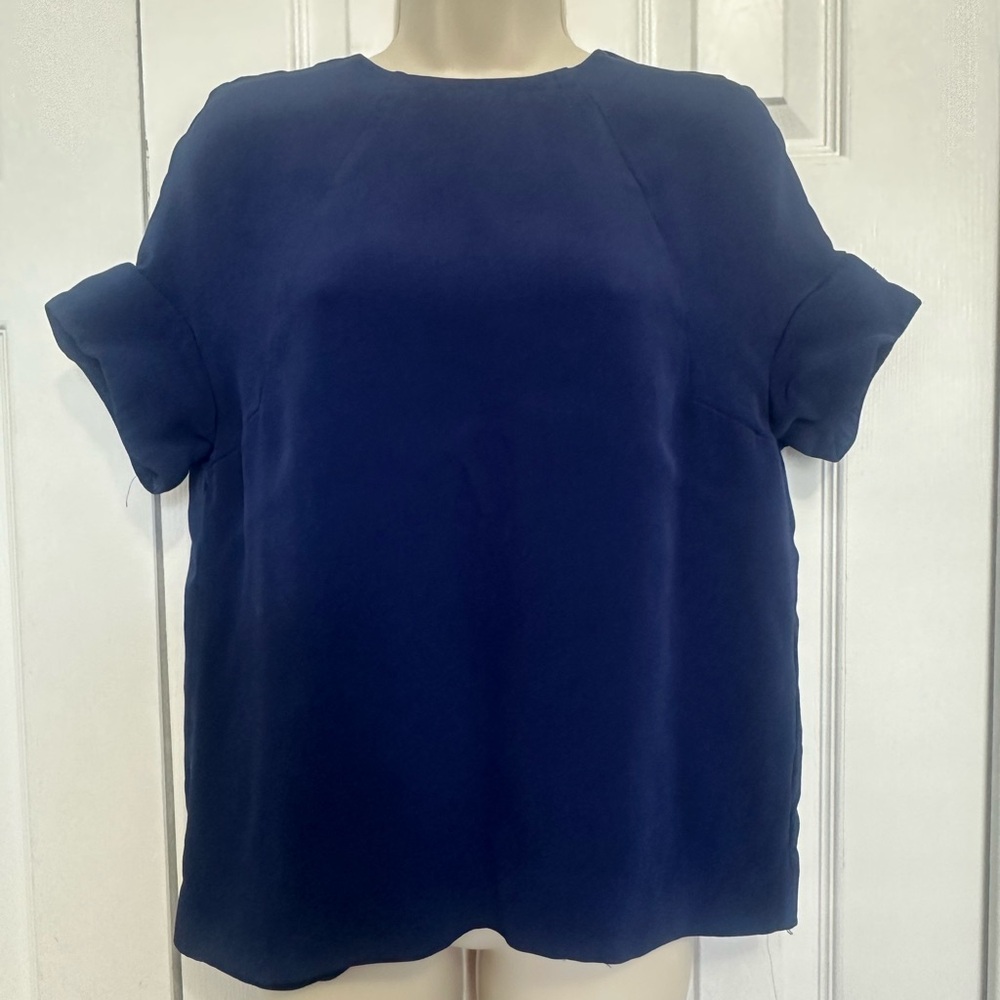 COS Dark Blue Short Sleeve Top